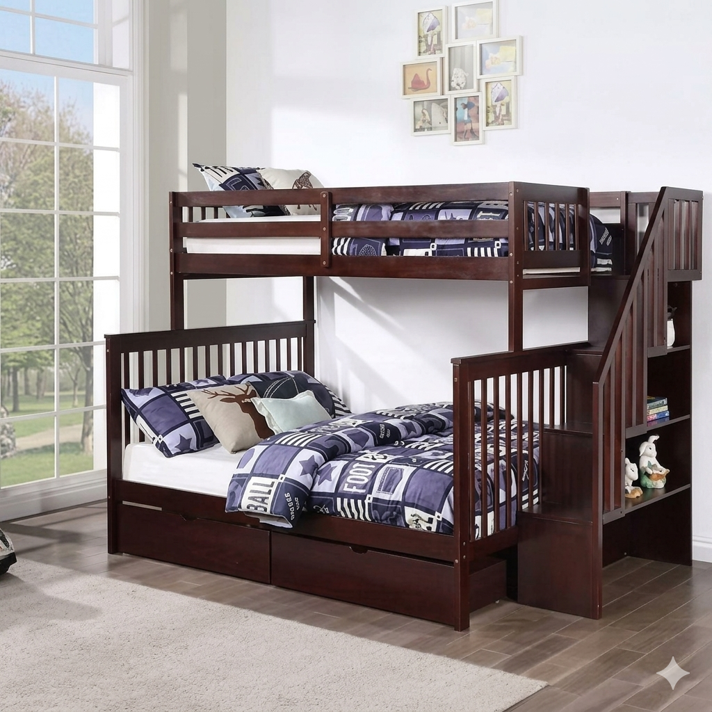 Rivano SpaceMax Staircase Bunk Bed (Single/Double)