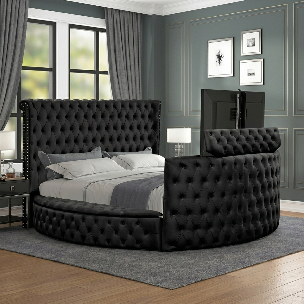 Rivano Noir Luxe Curve Bedroom Set