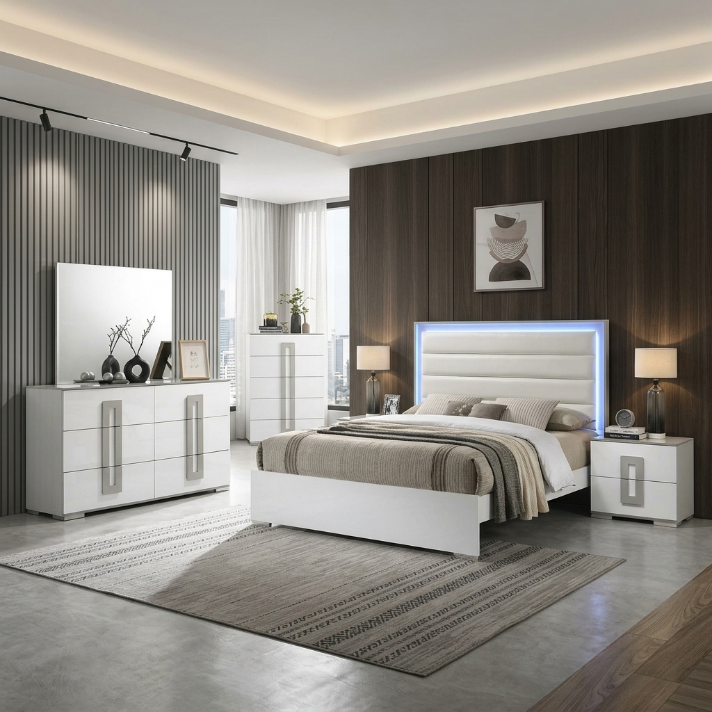 Rivano Pebble Luxe Bedroom Set